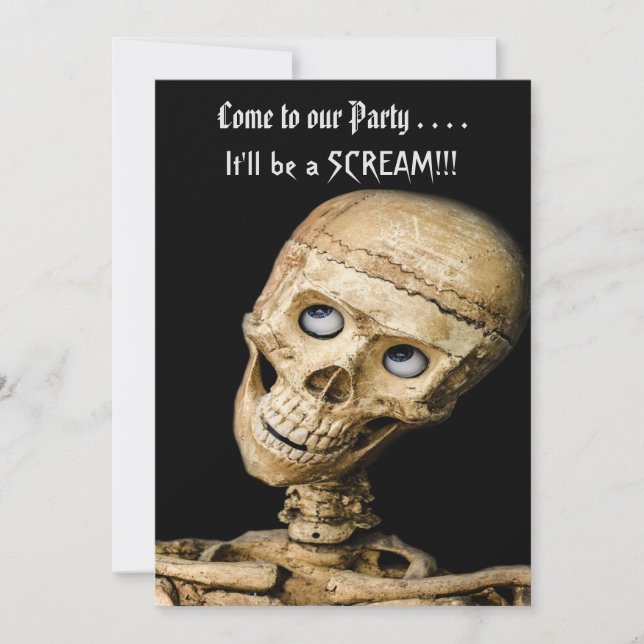 Invitation Funny Skeleton Halloween Party (Devant)