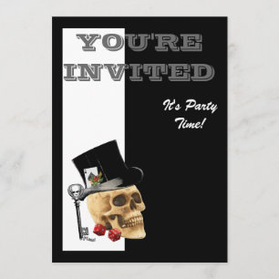 Invitation Funny Steampunk gothique parieur crâne