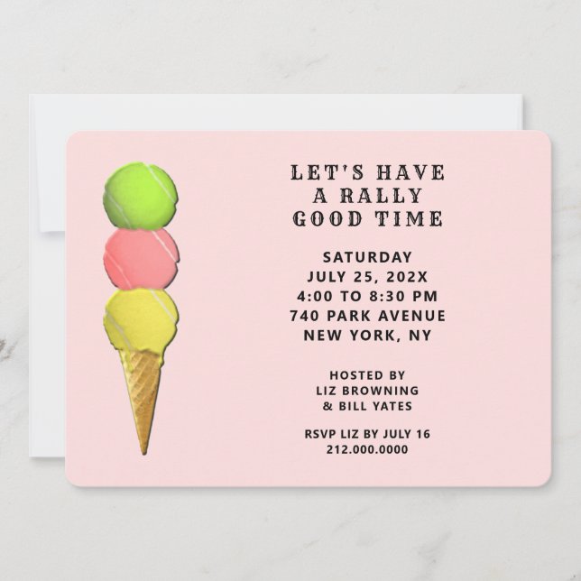Invitation Funny Tennis Party (Devant)