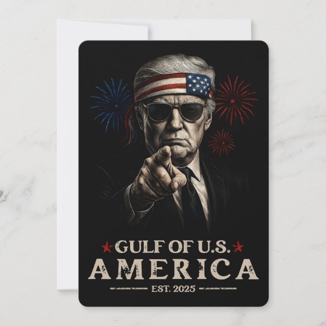 Invitation Funny Trump Golfe Des USA Amérique 2025 4 juillet (Devant)