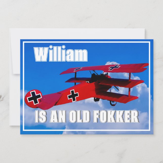 Invitation Funny Vieux Fokker DR 1 (Devant)