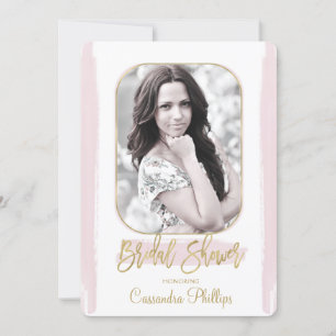 Invitation Fusain doré minimal moderne Baby Shower de mariage