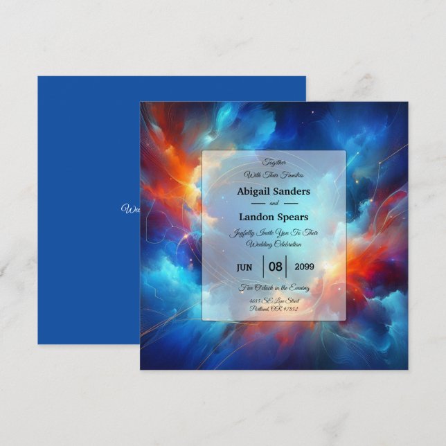 Invitation Fusion de feu et Mariage de glace (Devant / Derrière)