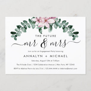 Invitation Futur de la Magnolia moderne M. et Mme Engagement
