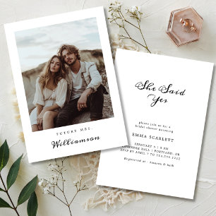 Invitation Futur Mme Minimal Rustic Fête des mariées Photo
