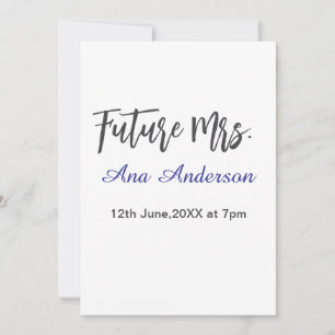 Invitation Futur nom de famille de Mme la mariée à marier gri