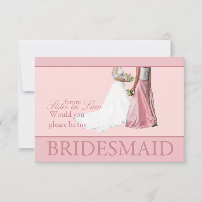 Invitation Futur Soeur du Droit S'il vous plaît être Bridesma (Devant)