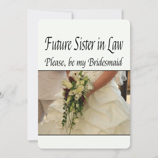 Invitation Futur Soeur du Droit S'il vous plaît être Bridesma (Devant)