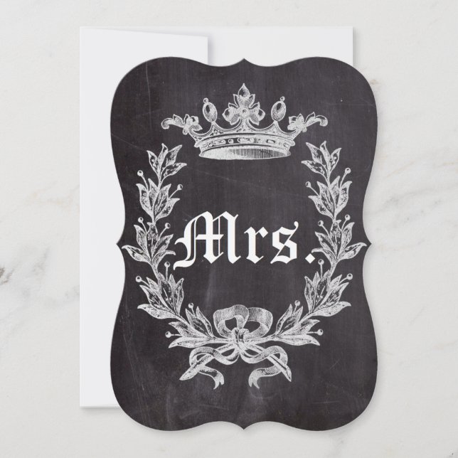 Invitation future épouse Mme chalkboard douche nuptiale (Devant)