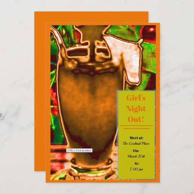 Invitation Fuzzy Navel (Devant / Derrière)