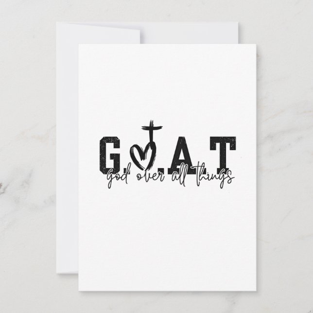 Invitation G.O.A.T Dieu au-dessus de toutes choses chrétienne (Devant)