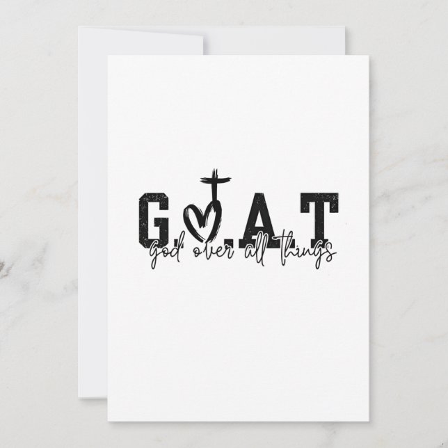 Invitation G.O.A.T Dieu sur toutes les choses Christian Jésus (Devant)