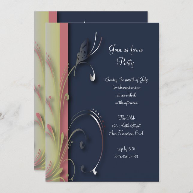 Invitation Gabarit de papillon de la nature à faire soi-même  (Devant / Derrière)