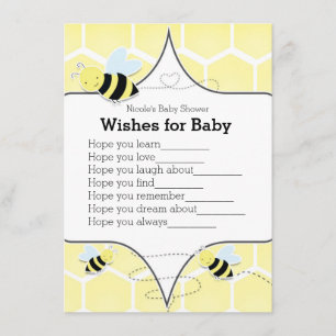 Invitation Gaffez les souhaits jaunes d'ABEILLE pour le jeu
