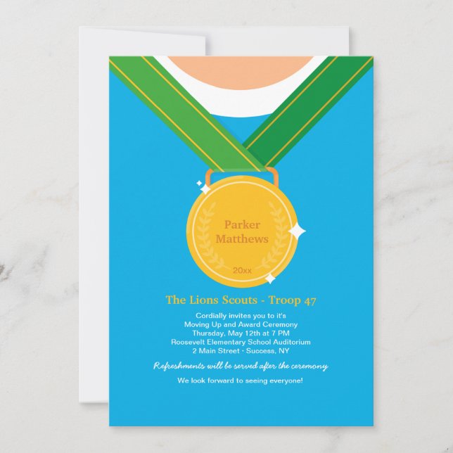 Invitation Gagnants de la médaille/invitation de cérémonie de (Devant)