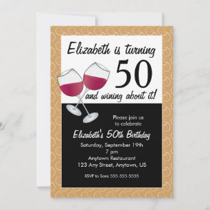 Invitation Gagner À 50 Ans, Fête Du Vin Rouge