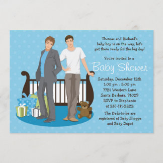 Invitation gaie de baby shower de papas pour le