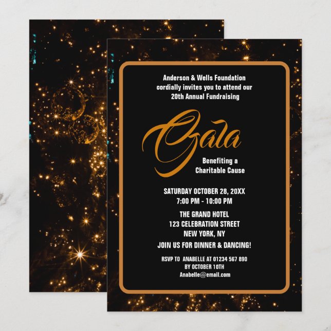 Invitation Gala de bienfaisance de luxe Ball Événement de col (Devant / Derrière)