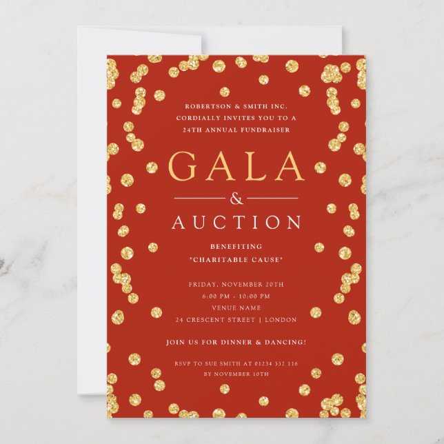 Invitation Gala d'entreprise officiel et Parties scintillant  (Devant)