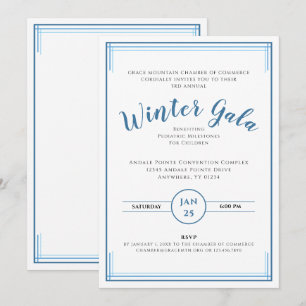 Invitation Gala d'hiver en bleu simple pour les entreprises