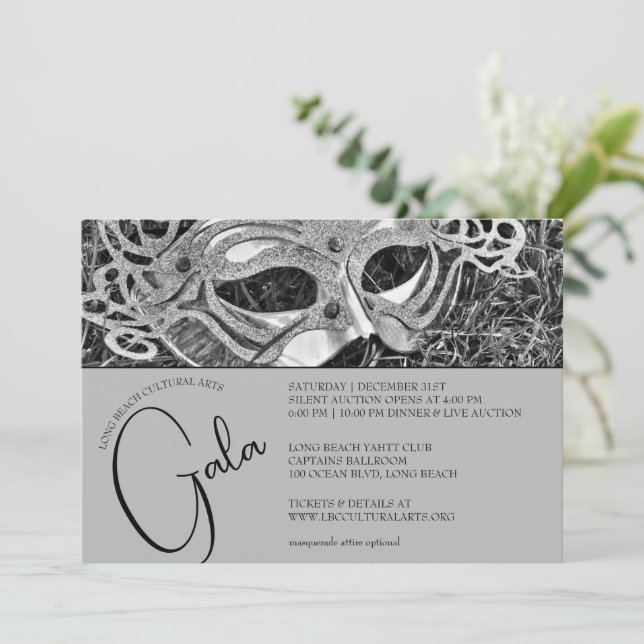 Invitation Gala Masquerade Argent (Debout devant)