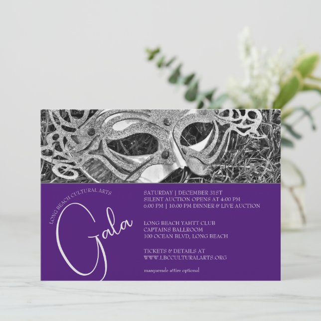 Invitation Gala Masquerade Argent (Debout devant)