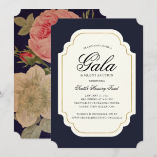 Invitation Gala ou fête des Fleurs Vintages de la Marine Fran