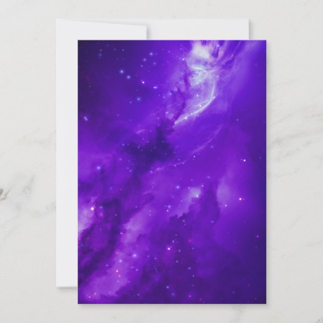 Invitation Galaxie avec étoiles dans l'espace (Devant)