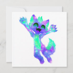 Invitation Galaxie Chibi Cat Party