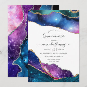 Invitation Galaxy Agate Quinceañera