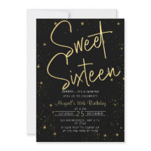 Galaxy Black Gold Sweet 16e fête d'anniversaire