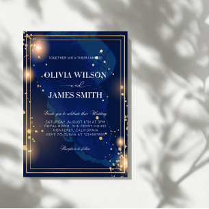 Invitation Galaxy Mariage de luxe-Celestiy Starry Night Party
