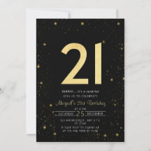 Galaxy Modern Black and Gold 21ème anniversaire fê