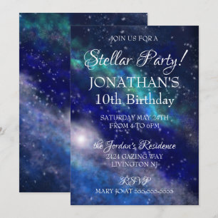 Invitation Galaxy Sky Stellar fête d'anniversaire