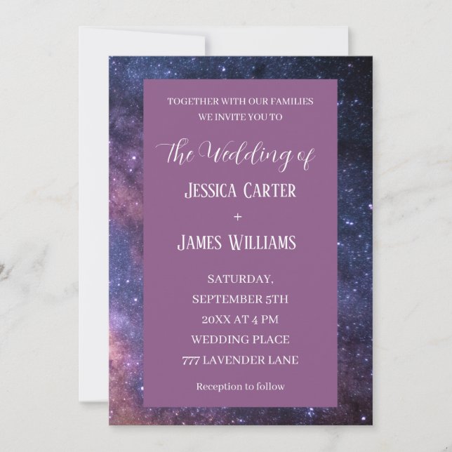 Invitation Galaxy Starry Night Espace extra-atmosphérique Mar (Devant)
