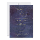 Galaxy Starry Night Sky Blue Purple Gold Mariage