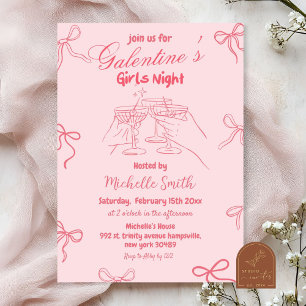 Invitation Galentine Day Dessiné à la Main