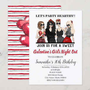 Invitation Galentine's Bash Soirée entre filles Fête de la Sa