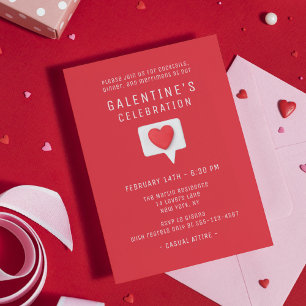 Invitation Galentine's Celebration mignonne Moderne Red Love