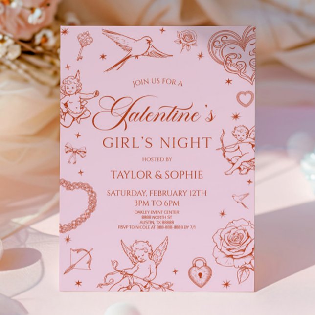 Invitation Galentine's Girl's Night Valentine's Day Party (Créateur téléchargé)