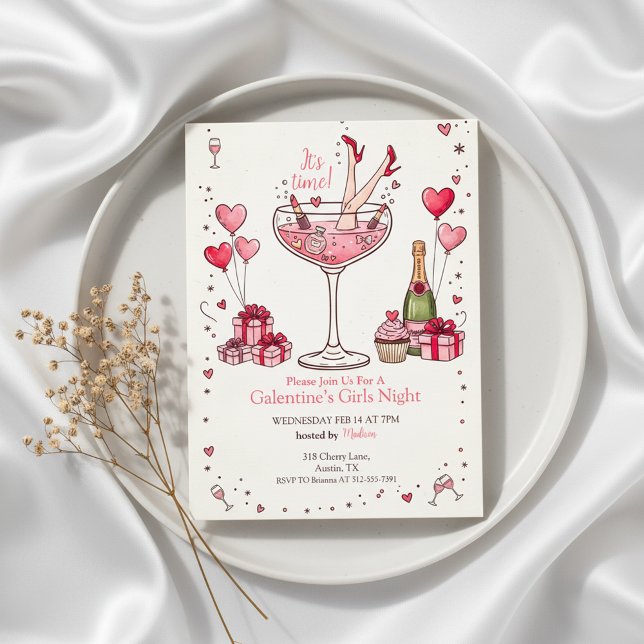 Invitation Galentine's Martini Fantaisiste (Fun Girls Celebration)