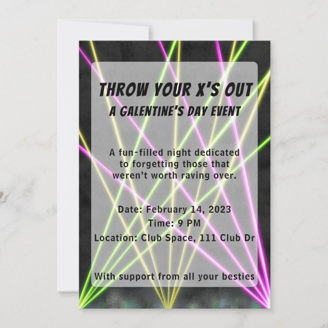 Invitation Galentines thématiques EDM (Devant)