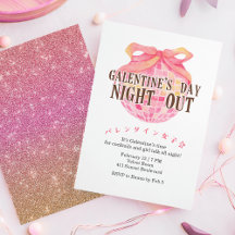 Galentin's Day Girls Night Out Coquette Rose Disco