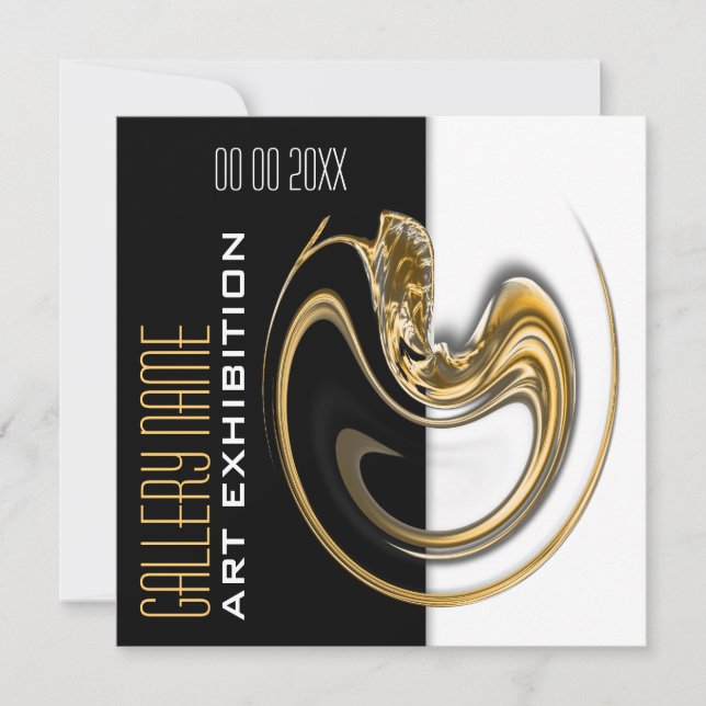 Invitation Galerie d'exposition de bijoux en art PERSONNALISE (Devant)