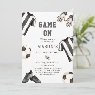 Invitation Game One football Sports Theme Soccer Birthday