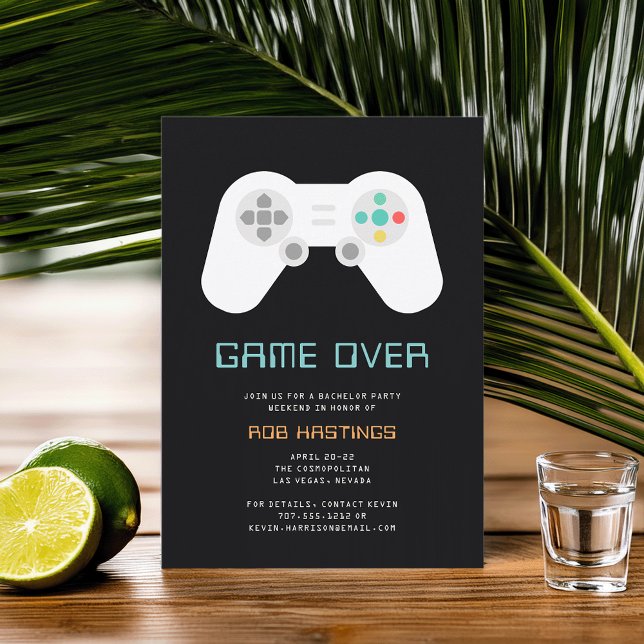 Invitation Game Over | Thème de jeu de société drôle pour l'e (Créateur téléchargé)