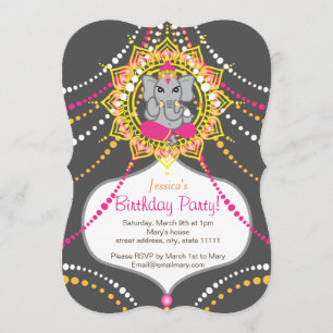 Invitation Ganesh Birthday party 5" x 7"