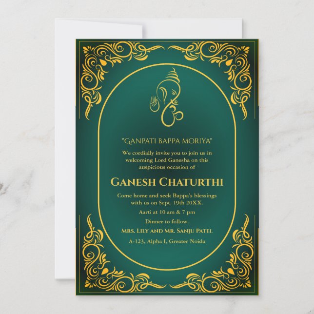 Invitation Ganesh Chaturthi Puja (Devant)