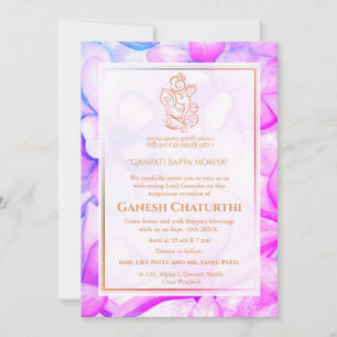 Invitation Ganesh Chaturthi Puja Floral