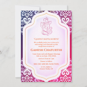 Invitation Ganesh Chaturthi Puja Golden
